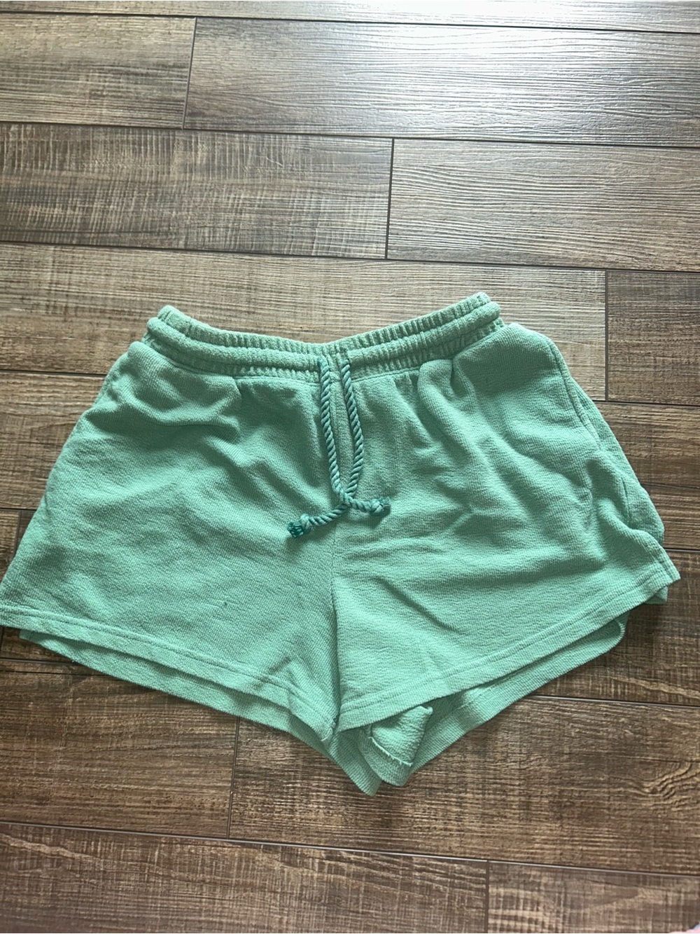 Casual Drawstring Women's Shorts in Green